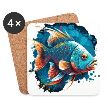 Trout Fishing - Coasters (set of 4) - white - Front