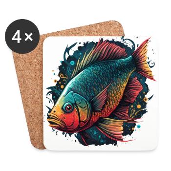 Red Fish - Coasters (set of 4) - white - Front