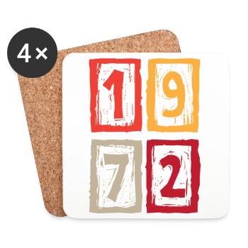 1972 Vintage - Untersetzer (4er-Set) - Weiß - Vorne
