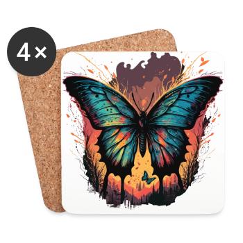 Butterfly Sunset - Coasters (set of 4) - white - Front