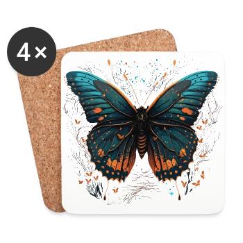 Butterfly Colors - Coasters (set of 4) - white - Front