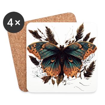 Graceful Butterfly - Coasters (set of 4) - white - Front