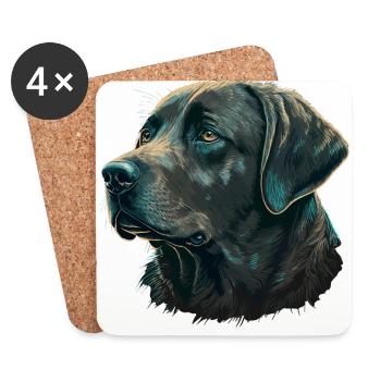 Gentle Labrador Retriever - Coasters (set of 4) - white - Front