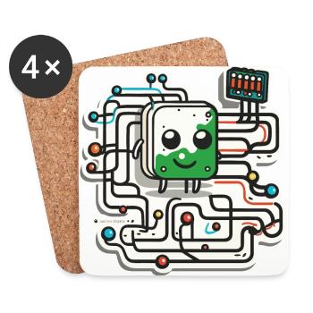 Le circuit quantique - Dessous de verre (lot de 4) - blanc - Devant