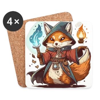 Magical Fox - Coasters (set of 4) - white - Front