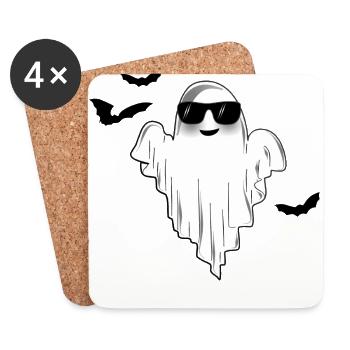 Sweet spirit! Sunglasses & Bats Halloween - Coasters (set of 4) - white - Front