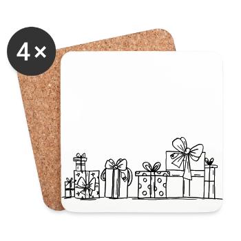 Nous aimons les cadeaux - Dessous de verre (lot de 4) - blanc - Devant
