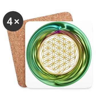 Fleur de la vie - Ring 1 - Dessous de verre (lot de 4) - blanc - Devant