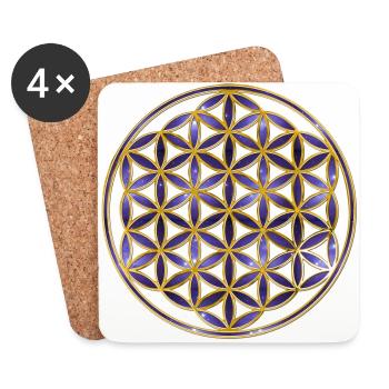 Flower of Life - Universe - Untersetzer (4er-Set) - Weiß - Vorne