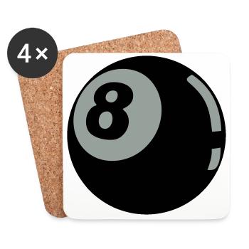 8 Ball - Dessous de verre (lot de 4) - blanc - Devant