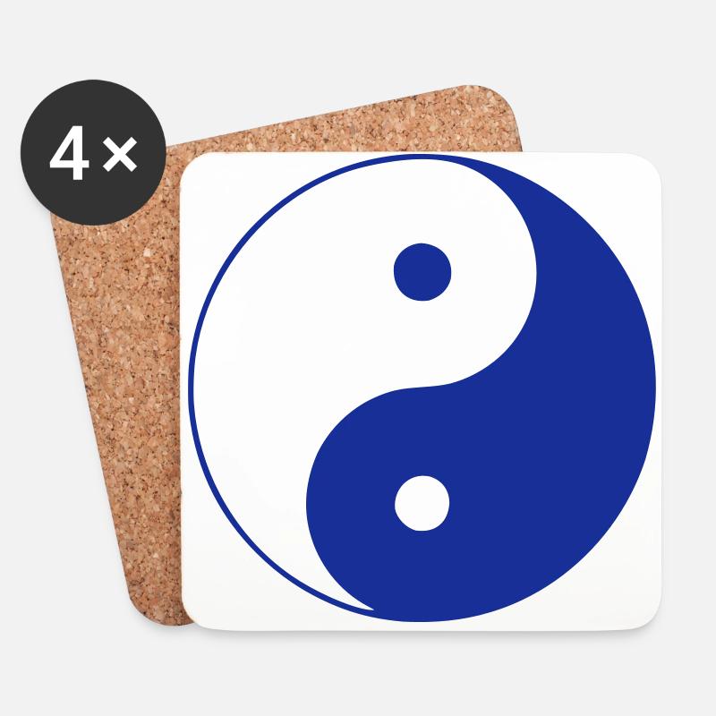 Ying Yang - Untersetzer (4er-Set) - Weiß