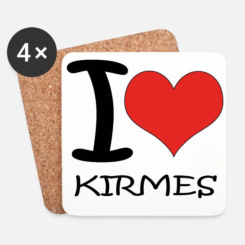 I Love Kirmes - Untersetzer (4er-Set) - Weiß
