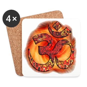 om - Dessous de verre (lot de 4) - blanc - Devant
