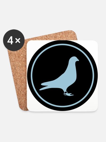 Racing pigeon - Coasters (set of 4) - white