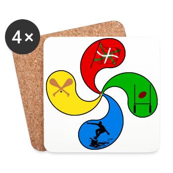 lauburu Sport - Untersetzer (4er-Set) - Weiß - Vorne