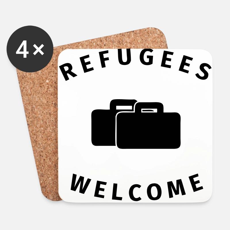 refugees welcome - Untersetzer (4er-Set) - Weiß