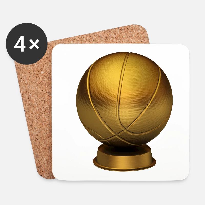 Basketball Trophy - Untersetzer (4er-Set) - Weiß