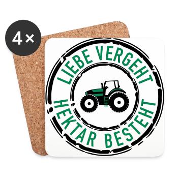 Liebe vergeht Hektar besteht - Untersetzer (4er-Set) - Weiß - Vorne
