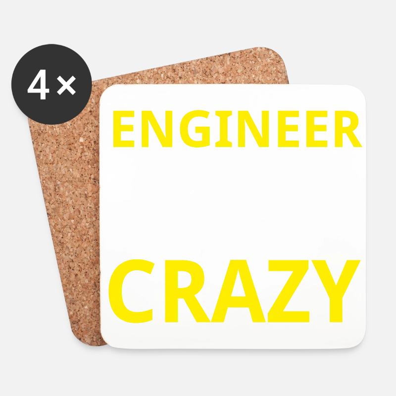 Crazy Engineer - Untersetzer (4er-Set) - Weiß