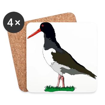 Austernfischer - Untersetzer (4er-Set) - Weiß - Vorne