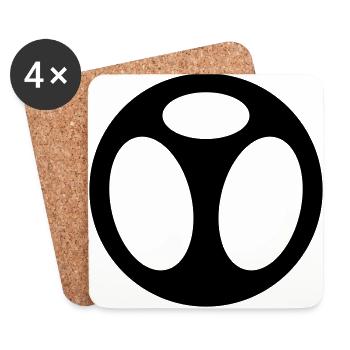 Peach Symbol - Coasters (set of 4) - white - Front