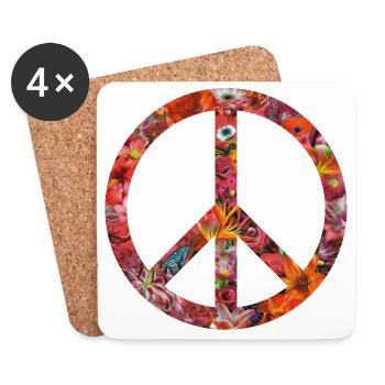 flower peace light - Untersetzer (4er-Set) - Weiß - Vorne