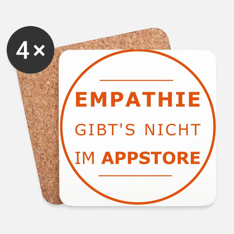 Empathie gibt's nicht im Appstore - Untersetzer (4er-Set) - Weiß