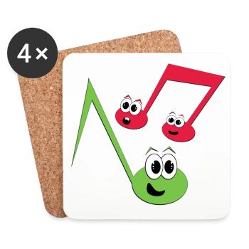 Fugly Noten - Untersetzer (4er-Set) - Weiß - Vorne