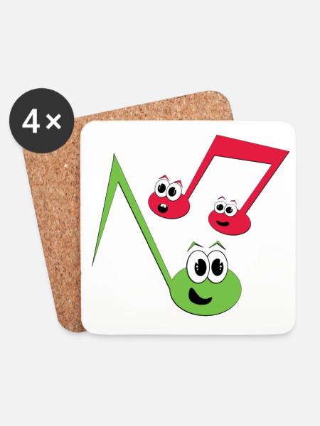 Fugly Noten - Untersetzer (4er-Set) - Weiß