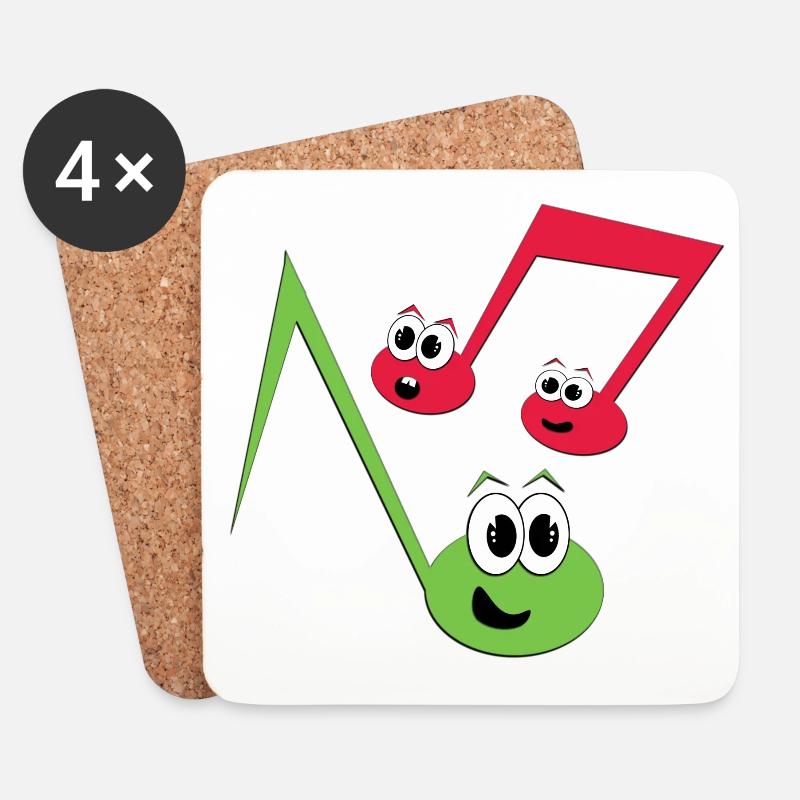 Fugly Noten - Untersetzer (4er-Set) - Weiß