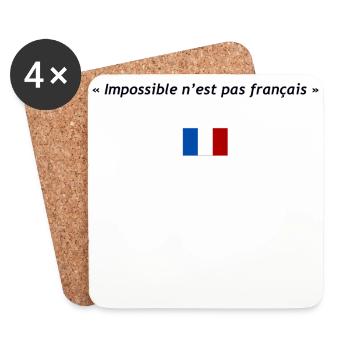 Impossible n'est pas français - Dessous de verre (lot de 4) - blanc - Devant