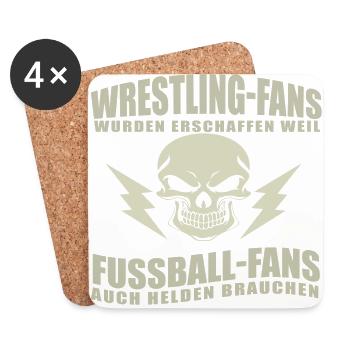 Wrestling-Fans - Untersetzer (4er-Set) - Weiß - Vorne
