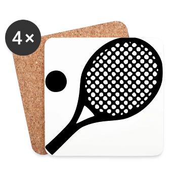 racket de tennis - Dessous de verre (lot de 4) - blanc - Devant