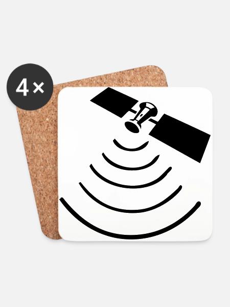 Satellite - 1color - Coasters (set of 4) - white