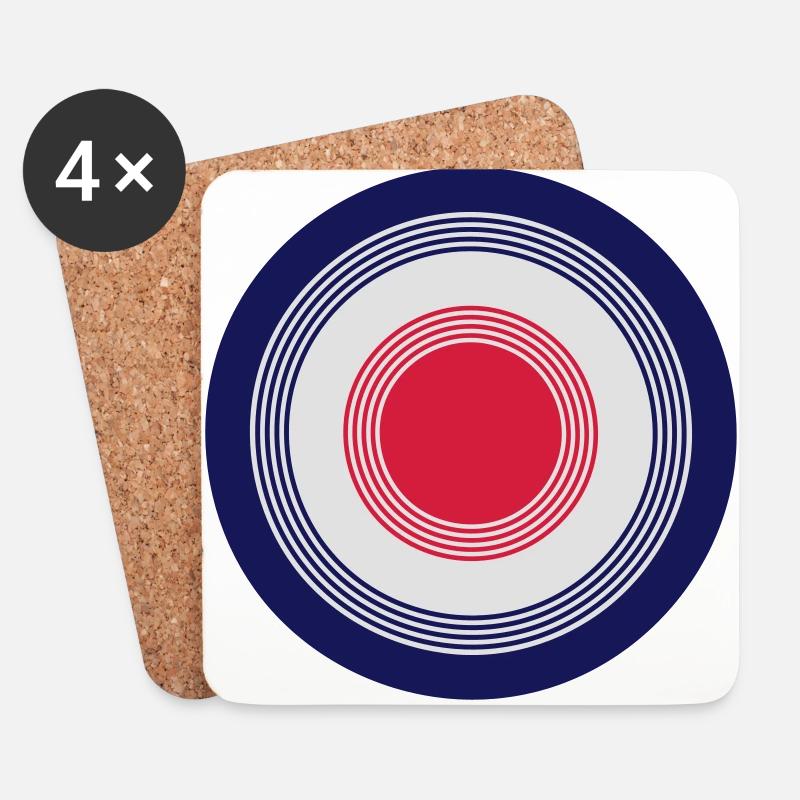 Modern Mod Target - Untersetzer (4er-Set) - Weiß