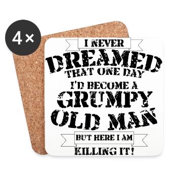 Grumpy Old Man - Coasters (set of 4) - white - Front