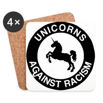 Unicorns Against Racism - Untersetzer (4er-Set) - Weiß - Vorne