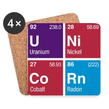 UNiCoRn Periodic Table of Elements - Coasters (set of 4) - white - Front