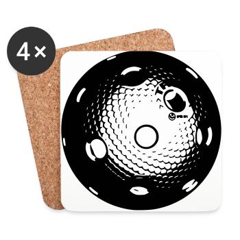 Unihockey Ball - Untersetzer (4er-Set) - Weiß - Vorne