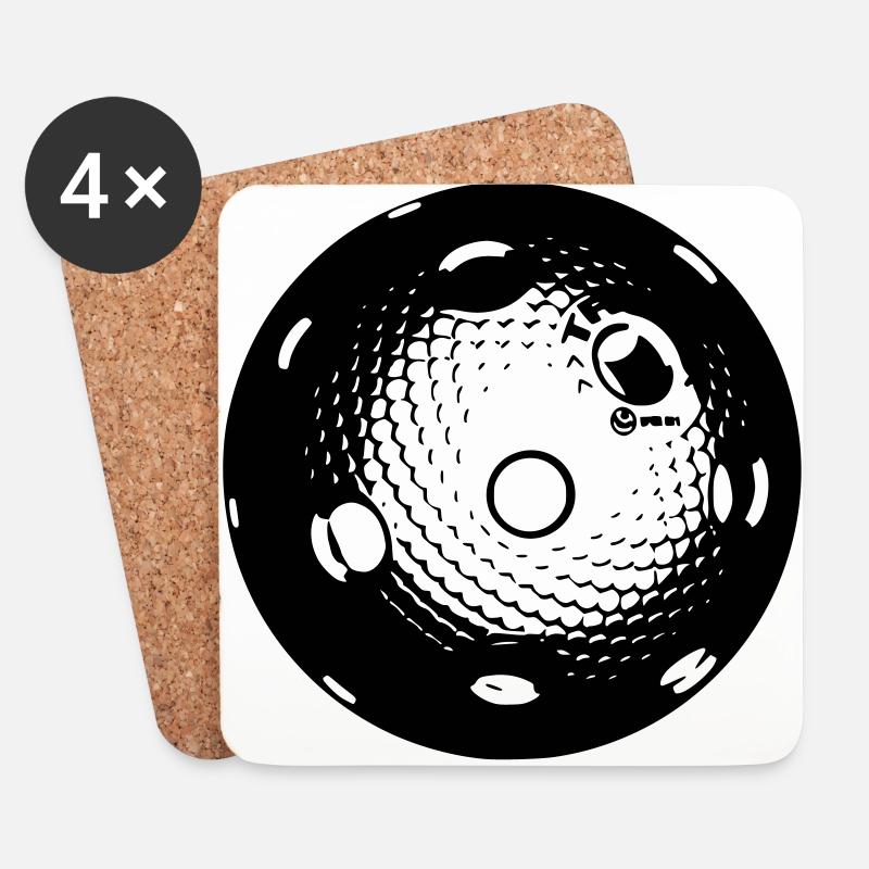 Unihockey Ball - Untersetzer (4er-Set) - Weiß