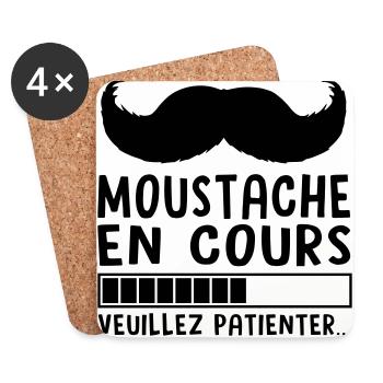 MOUSTACHE EN COURS - Dessous de verre (lot de 4) - blanc - Devant