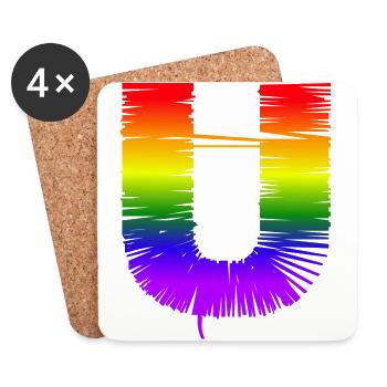 Regenbogen U - Untersetzer (4er-Set) - Weiß - Vorne
