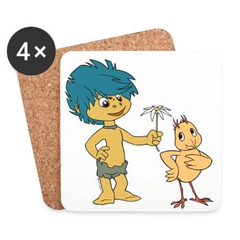 Plumps & Küken Blume - Untersetzer (4er-Set) - Weiß - Vorne