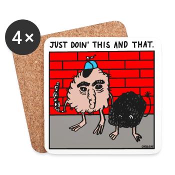 Just doin 'this and that. - Coasters (set of 4) - white - Front