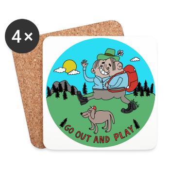 Cheslo: Go Out and Play - Coasters (set of 4) - white - Front