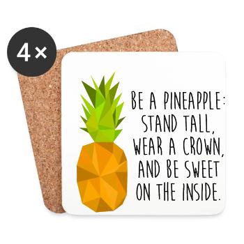 ananas - Dessous de verre (lot de 4) - blanc - Devant