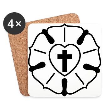 Luther - rose - Coasters (set of 4) - white - Front
