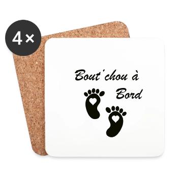 Bout'chou à Bord ! - Dessous de verre (lot de 4) - blanc - Devant