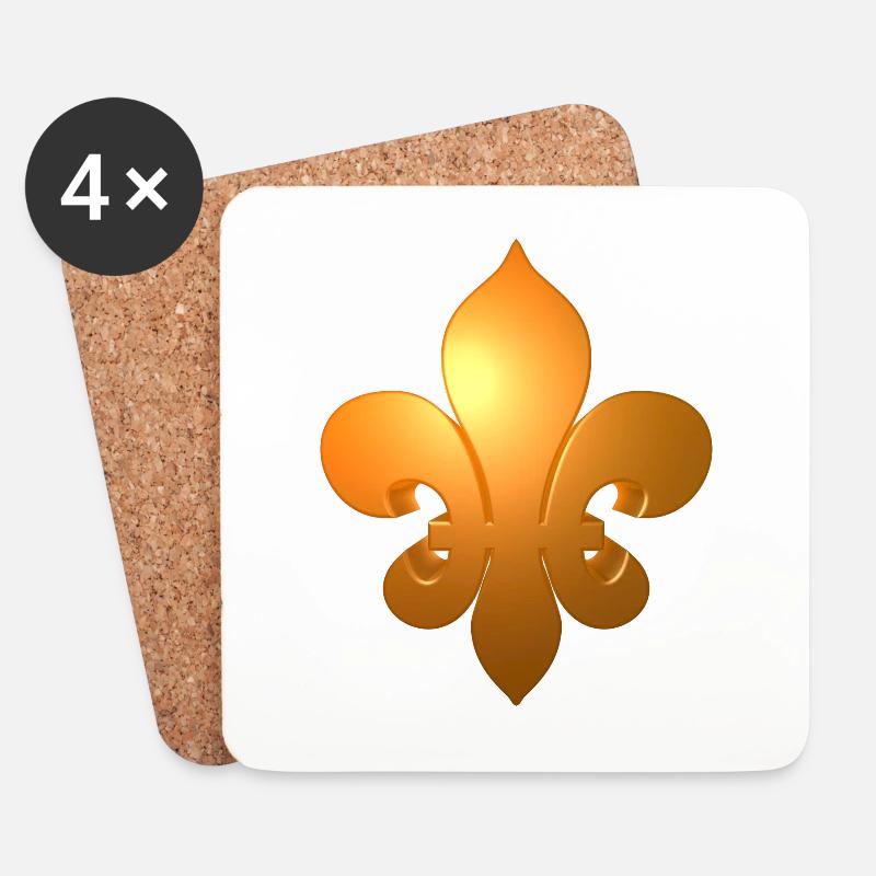 Fleur de Lys Lilie Symbol Gold - Untersetzer (4er-Set) - Weiß