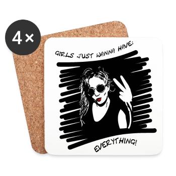 Girls just wanna have - Untersetzer (4er-Set) - Weiß - Vorne